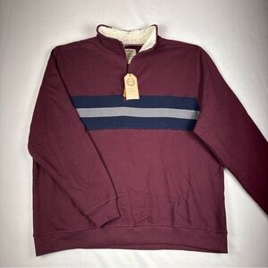 Men’s Victory Outfitters 2XL Long Sleeve Fleece Collar Sweater Burgundy NWT❄️